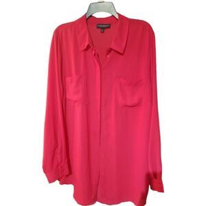 Lane Bryant Button Down Red Blouse Size 22/24 (3X)